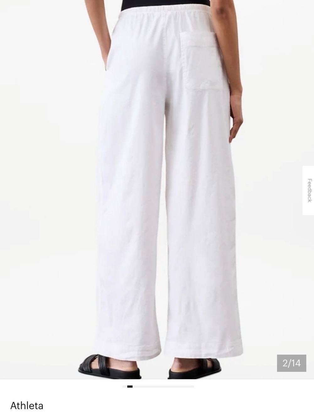 Athleta White Wide-Leg Pants Size Medium TALL